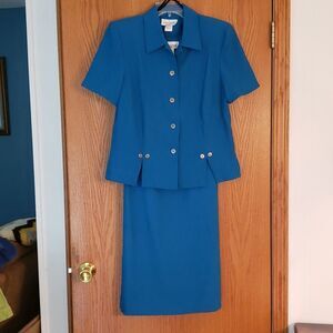 Pretty Blue Miss Dorby 2 Pc Formal Dress and Jacket Sz 10